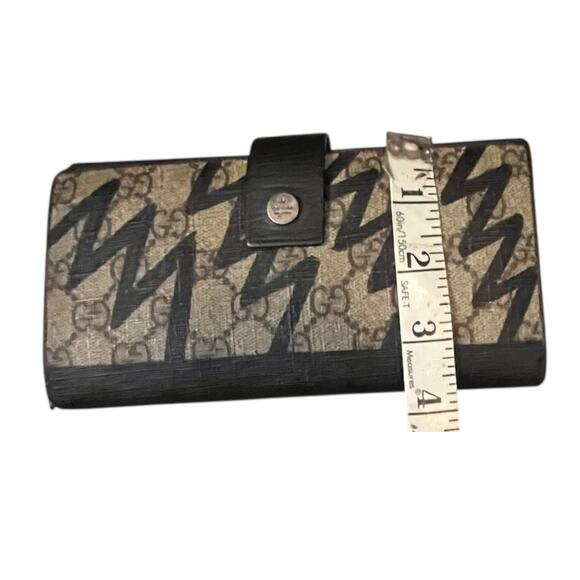 Gucci continental wallet lightning bolt in Navy w/COA vintage Rare - Picture 9 of 16